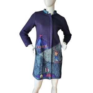 Vintage Donna Karan Wool Embroidered Coat